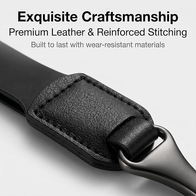 Car Headrest Hooks, Leather Seat Back Organizer with Ring Buckle, Wear Resistant Hanging Interior Storage Accessories, Universal for Most Cars SUVs Trucks (Black) - Image 4