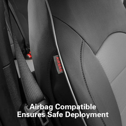 EKR F150 Seat Covers for(4 Door,SuperCrew) Ford F-150 STX 2024-2026 & F150 XL/XLT/Tremor 2021-2026& (Lightning) F-150 Pro/XLT/Flash 2022-2024,Family & Pet Friendly-Faux Leather(Black/Gray) - Image 5