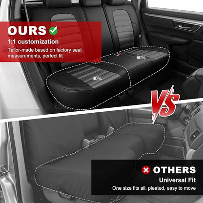 TTX LIGHTING Custom Fit Seat Covers for Honda CR-V 2017-2022 | Original Seat Pattern Waterproof Faux Leather Full Set for 2-Row 5 Seats, Airbag Compatible - Image 6
