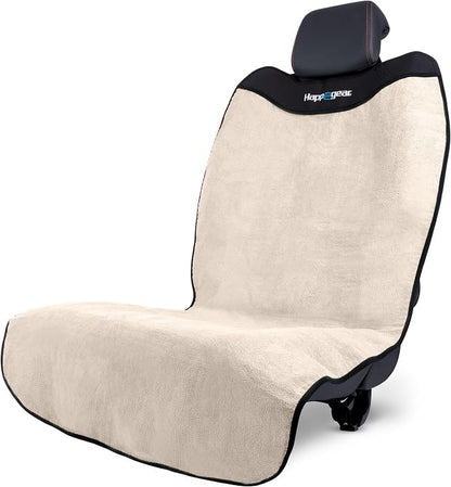 Happeseat Waterproof Car Seat Cover & Protector, Sand | Universal Fit, Car Seat Towel Cover, Slip Resistant Backing, Machine Washable, Fits Front & Back, Easy Install & Storage by HAPPEGEAR