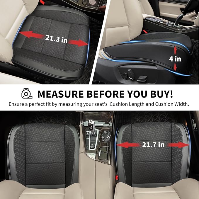 BEITK 2 Pack Black Ventilated Cooling Mesh Bottom Car Seat Covers | 3D Air Mesh, PU Leather, Breathable, with Storage pocket, Non-slip, Universal Fit for Car Truck SUV, Easy to Install - Image 7