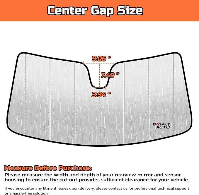 Windshield Sun Shade Compatible for 2019-2025 Ram 2500/3500/4500/5500 with 5 Inch Wide Sensor Silver Reflective Foldable Front Sun Visor Sunshade Protector with Storage Bag Keep Interior Cool - Image 9