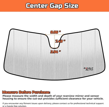 Windshield Sun Shade Compatible for 2019-2025 Ram 2500/3500/4500/5500 with 5 Inch Wide Sensor Silver Reflective Foldable Front Sun Visor Sunshade Protector with Storage Bag Keep Interior Cool - Image 9