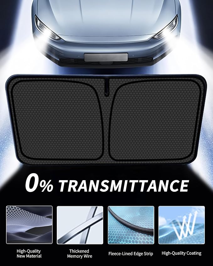 MX-5 Windshield Sun Shade for Mazda MX-5 Miata Convertible 2017-2019 Blocks UV Rays Accessories,1:1 Custom Foldable Thickened Wear-Resistant Front Window Sunshade Visor,Keeps Your Car Cooler - Image 4