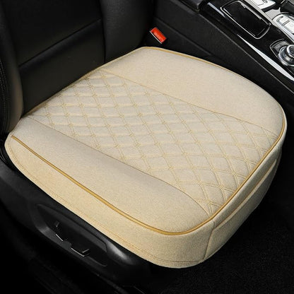 West Llama Linen Front Car Seat Cover Protector Anti-Slip Bottom Seat Cover Fits 95% of Vehicles,Wrapping Around The Bottom,Diamond Pattern(Beige-1Pcs) by WESTLLAMA