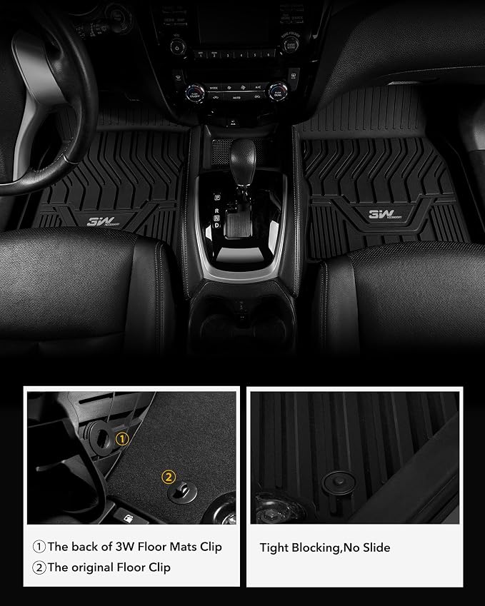3W Floor Mats&Cargo Liner for Nissan Rogue 2021-2026 (Not Fit Rogue Sport) | Floor and Cargo Set, Max Surface Coverage, Waterproof Protection, Custom Fit, Safety Comes First, Heavy Duty Mats, Non-Slip - Image 2