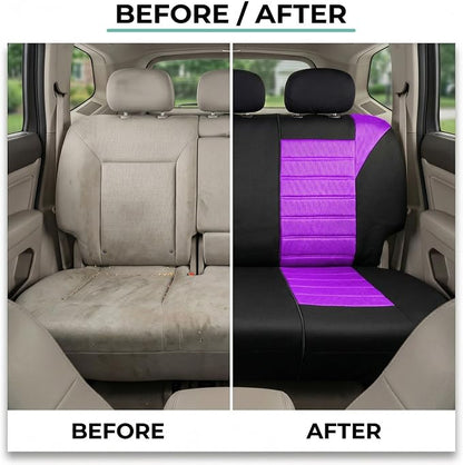 FH Group Automotive Car Seat Covers Rear Set Premium 3D Air Mesh Seat Covers, Airbag Compatible and Split Bench Cover Universal Fit Interior Accessories for Cars Trucks and SUVs - Purple - Image 7