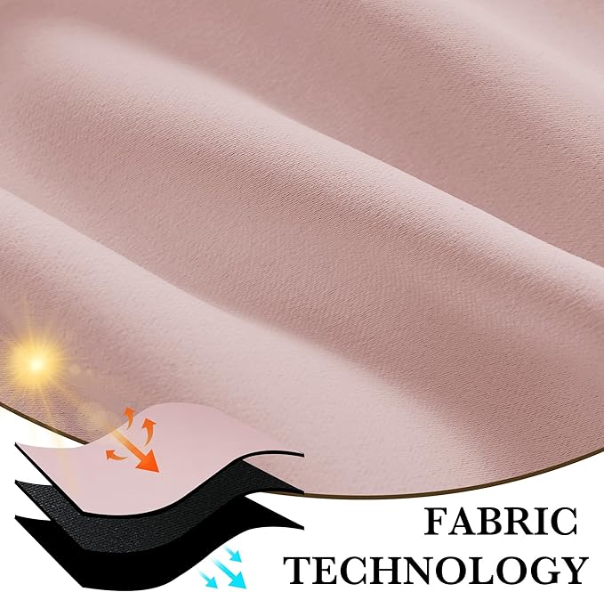RYB HOME Bedroom Blackout Curtains 72 inches Long, 100% Blackout | Thermal Insulated, Noise Reducing, Curtains for Living Room Nursury, For Sleep, W34 x L72, Biscotti Beige - Image 7