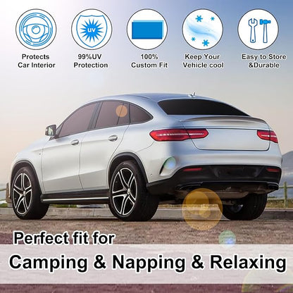 10PCS Windshield Sun Shade Custom Fit For 2012-2019 Mercedes-Benz GLE-Class(Not Fit for GLE Coupe) Accessories Foldable Sunshade Side Rear Window Shade Cover Full Set Privacy Protection Keeps Car Cool - Image 6