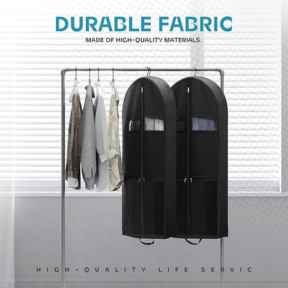 Lazebox 43" Travel Garment Bag with Accessories Zipper Pocket, Heavy Duty Suit Bag for Suits, Tuxedos, Dresses, Coats, Black, 3 packs - Image 4