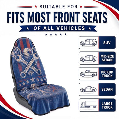 Car Seat Towel Cover for Front Seats, 1Pc Sweat Absorbent Car Seat Protector with Non-Slip Backing, Waterproof Towel Car Seat Covers for Runners, Gym, Swimming, Beach, Pets, Eagle Gear - Image 6