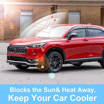 Windshield Sun Shade for 2023-2026 Honda HR-V HRV Accessories | Full covered, Foldable & Durable, Block UV Rays, Reduce Heat, Easy to install, Keep Car Cooler - Image 6
