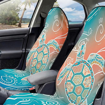 2 Pack Car Seat Towel Covers, Sweat-Proof Microfiber Seat Protectors for Gym, Running, Beach & Workout, Breathable Quick-Dry, Machine Washable, Gradient Sea Turtle Print, Universal Fit - Image 5