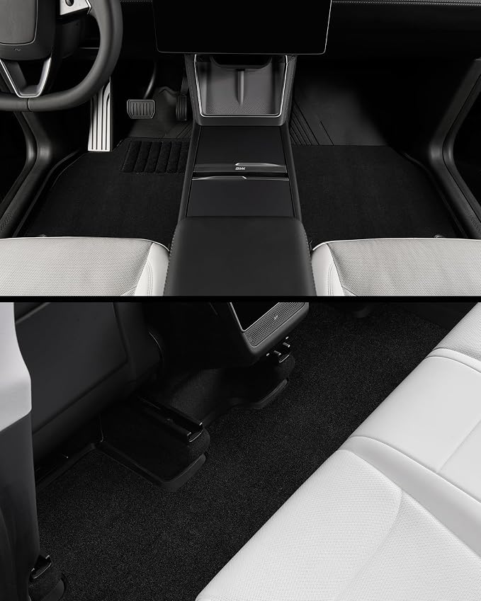 3W 9PCS Floor Mats for Tesla Model Y Juniper 2025 2026 (Not for Standard) | Metal Pedal, Carpets Double Layer, 2025 2026 Model Y Accessories, TPE All Weather Waterproof Custom Fit Liners, Vigormold™ - Image 3