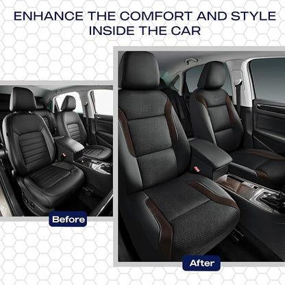 Skechers Memory Foam Car Seat Covers, Air Cool Mesh Thick Seat Covers,Car Seat Covers Front Seats Airbag Compatible, Automotive Comfort Protection for Most Cars,Van,Trucks, SUVs,Brown - Image 6