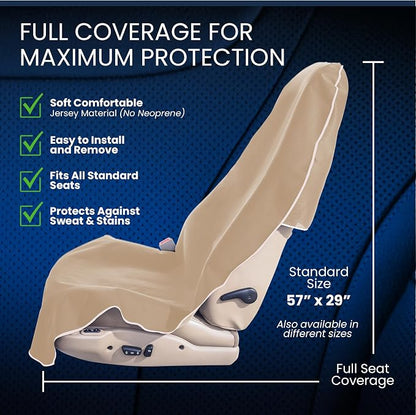 DriSeats Waterproof Car Seat Towel Cover for Runners, Post Workout, Tan - Image 3