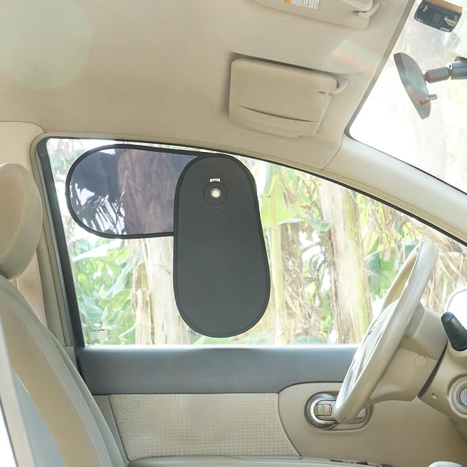 TFY Rotatable Car Side Window Sun Shade Glare & Heat Blocker Silver | UV Protection | Adjustable | Dual Layer | Static Cling | Visor | Glare Reduction | Ideal for in-car use - Image 5