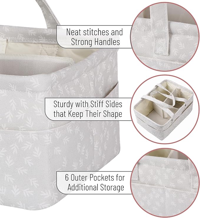 Mr. Pen- Baby Diaper Caddy Organizer, Patterned Gray | Nursery Storage Bin and Car Organizer for Diapers and Baby Wipes - Image 3