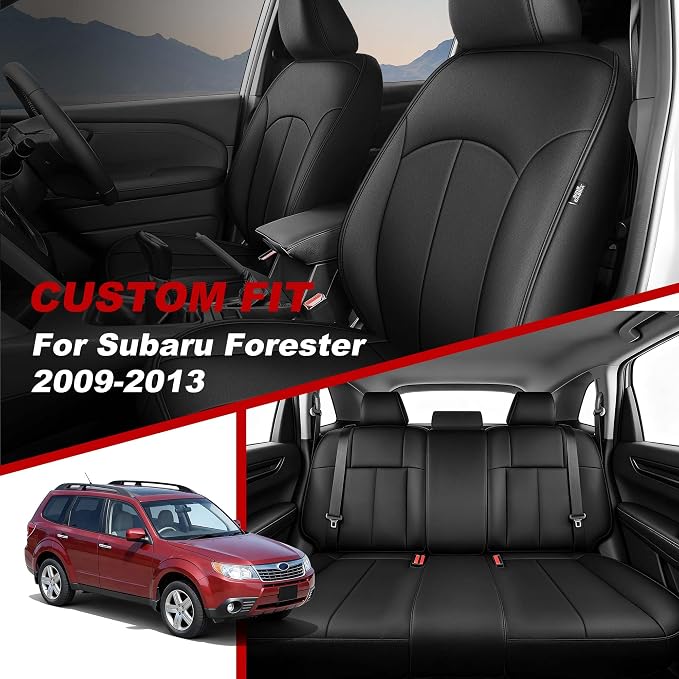 TTX LIGHTING Custom Fit Seat Covers for Subaru Forester 2009-2013 | All-Season Interior Protection with Original Seat Pattern Waterproof Faux Leather Full Set Airbag Compatible - Image 2