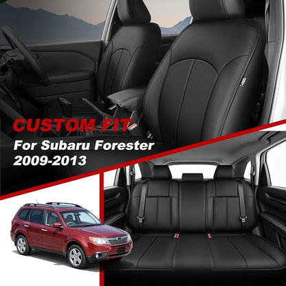 TTX LIGHTING Custom Fit Seat Covers for Subaru Forester 2009-2013 | All-Season Interior Protection with Original Seat Pattern Waterproof Faux Leather Full Set Airbag Compatible - Image 2