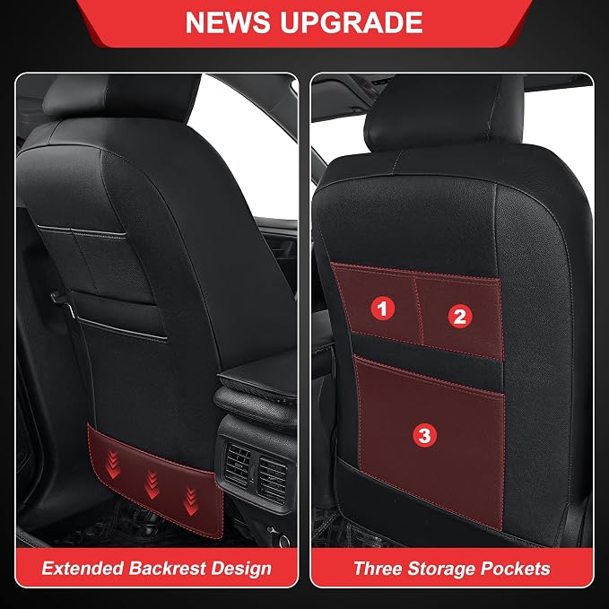 TTX LIGHTING Custom Fit for Nissan Rogue Seat Covers 2014-2020 5-Seats | Original Seat Pattern | Full Coverage | Easy Install | Waterproof | Faux Leather | Shield Your Car Seats | All Season - Image 3