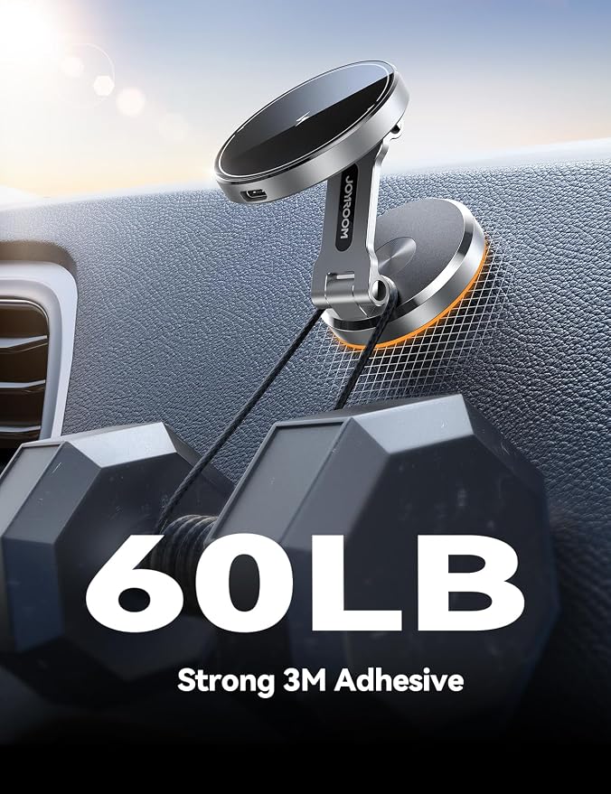 MagSafe Car Mount Charger with 360° Rotatable Charging Panel & Base, Silver | 15W Fast Charging Magnetic Phone Holder, Strong Magnets Wireless Car Charger, Car Mount for iPhone 17 Pro Max 16 15 14 13 12 - Image 7