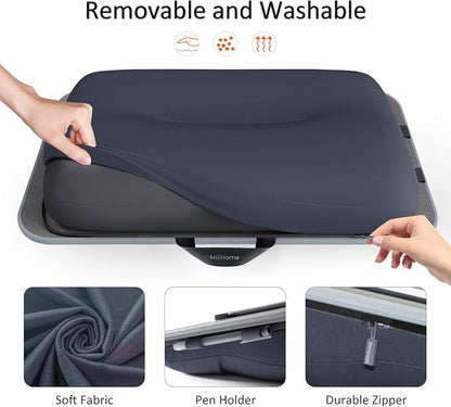 Lap Desk with Cushion, Fits up to 17 inch Laptop, Pillow Designed, Portable Laptop Stand with Tray, Pad & Phone Holder, Home Office for Bed/Couch/Car/Reading/Writing, MillHome (Gray) - Image 3