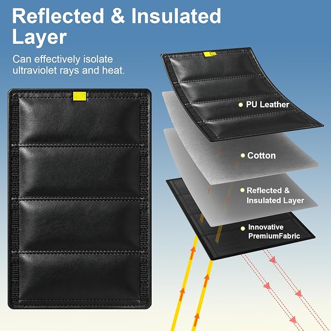 RV Door Window Shade Cover 25" (L) x 16" (W), Foldable Hook&Loop Design, RV Blackout Window Cover with UV Protection, Waterproof Fabric, Reflective (Dark Black, 1 Pack (25" L x 16" W)) - Image 2