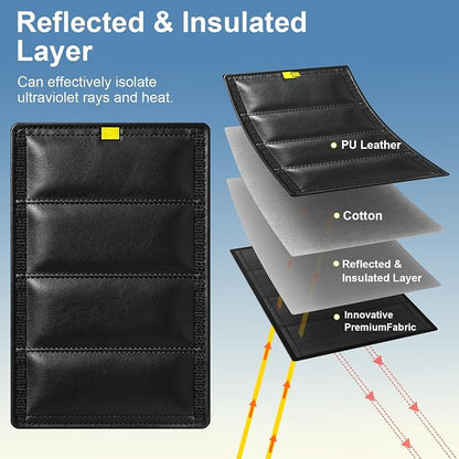RV Door Window Shade Cover 25" (L) x 16" (W), Foldable Hook&Loop Design, RV Blackout Window Cover with UV Protection, Waterproof Fabric, Reflective (Dark Black, 1 Pack (25" L x 16" W)) - Image 2