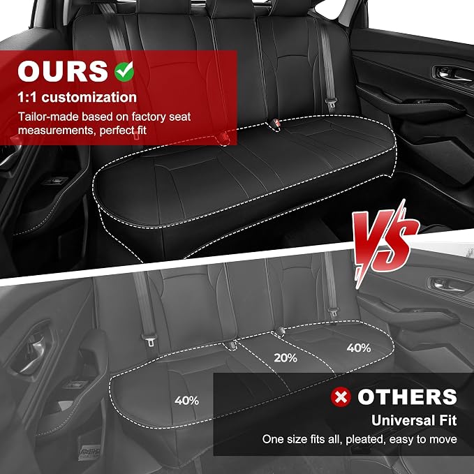 TTX LIGHTING Custom Fit Faux Leather Seat Covers for Honda Accord 2023-2025 | Original Factory Pattern Waterproof Full Set, Airbag Compatible Car Seat Protectors Complete Interior Upgrade Set - Image 6