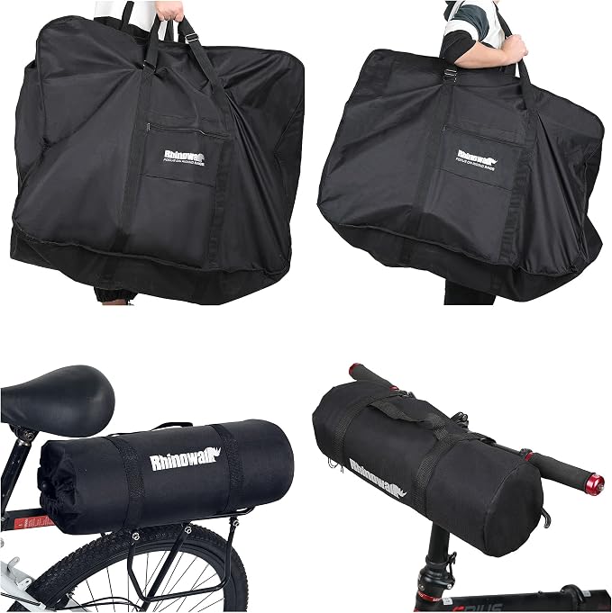 Rhinowalk 20/26inch Folding Bike Bag Waterproof Biycle Travel Case Carrying Case Outdoors Bike Transport Bag for Car Train Air Travel - Image 8
