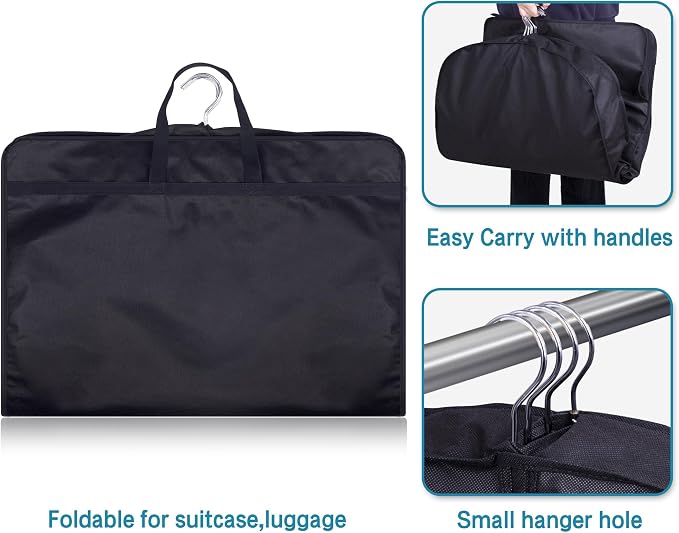 KIMBORA 35" Garment Bags for Hanging Clothes Travel, 4" Gusseted Suit Bags for Closet Storage Mens Garment Protector Cover for Coats, Jackets, Shirts (3 Packs) - Image 5