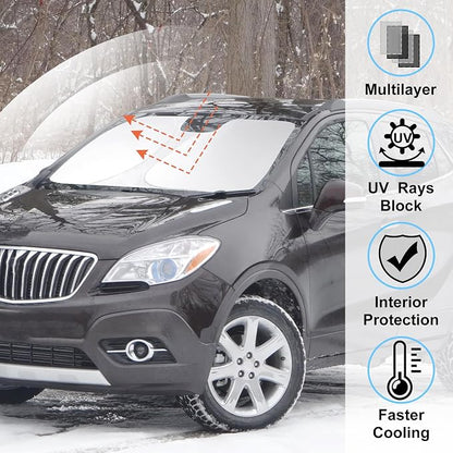 Windshield Sun Shade for 2013-2019 Buick Encore Accessories | Full covered for windshield, Foldable & Durable, Block UV Rays, Reduce Heat, Easy to install, Keep Car Cooler - Image 2