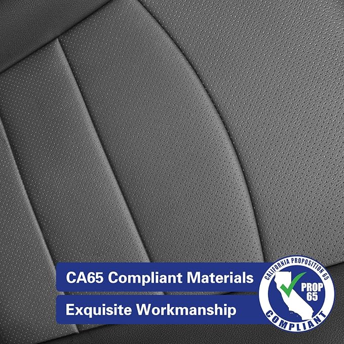 EKR Car Seat Covers Custom Fit for Toyota 4Runner(5 Seats) Full Set | for Toyota 4 Runner 2025-2026 Seat Covers for SUV Trucks,Airbag Compatible,Waterproof Pet-resistant,Faux Leather(Black/Gray) - Image 5