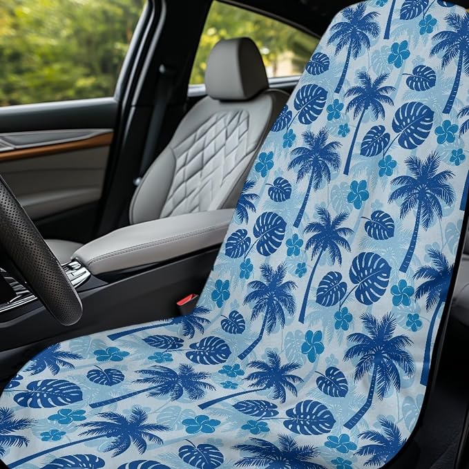 Palm Tree Print Car Seat Towel Cover Auto Front Seat Towel Cover | Sweat Seat Cover Protector with Storage Bag Hawaiian Palm Trees Print Car Interior Accessories Beach Yoga Swimming Towels - Image 3