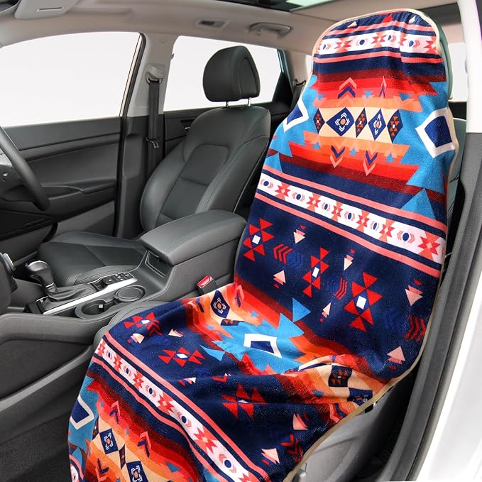 Lonfliness 2PCS Car Seat Cover Towel Non Slip Front Seat Car Seat Towel Performance Microfiber Athletic Running Towel Washable Seat Cover for Gym Workout Sweat Outdoor Sport Beach Hiking Yoga (Aztec) - Image 6