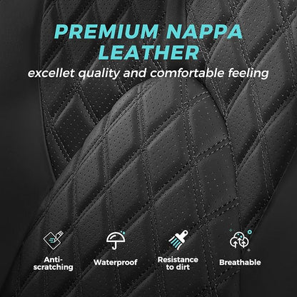Custom Seat Covers for Toyota Highlander 2020-2026 7 Seats Black | faux leather, 2nd row captain chairs, waterproof, breathable, airbag compatible, stain resistant, easy install, durable - Image 6