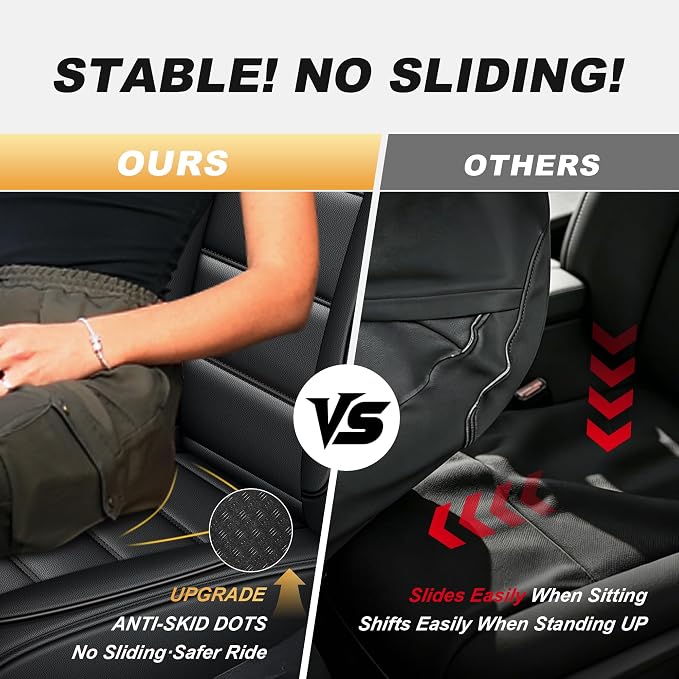 IKABEVEM Car Seat Covers Fit for Honda HRV 2016-2026: Full Set Luxury Leather Automotive Seat Covers, HR-V Car Seat Protector(5 Seats, Black) - Image 8