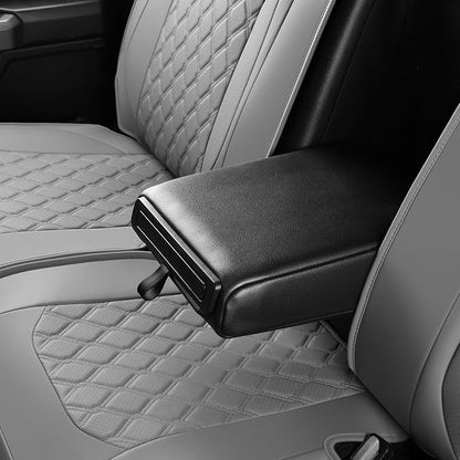 Huidasource Fit for Gray Chevy Silverado/GMC Sierra Rear Seat Covers, Thickened Split Nappa Leather Truck Back Seat Cover 2007-2013&2019-2026 1500, 2020-2026 2500HD 3500HD Crew Cab WT LS LT - Image 7
