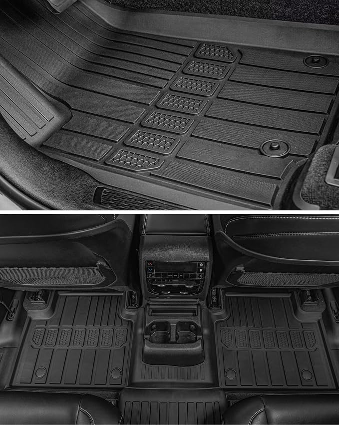 3W Floor Mats & Cargo Liner for Jeep Grand Wagoneer 2022-2026 (8 Seat) | (Only Fit Wagoneer 8s) TPE Custom Fit Wagoneer Floor Liner for 1-3 Rows and Trunk Mats Full Set Car Accessories - Image 8