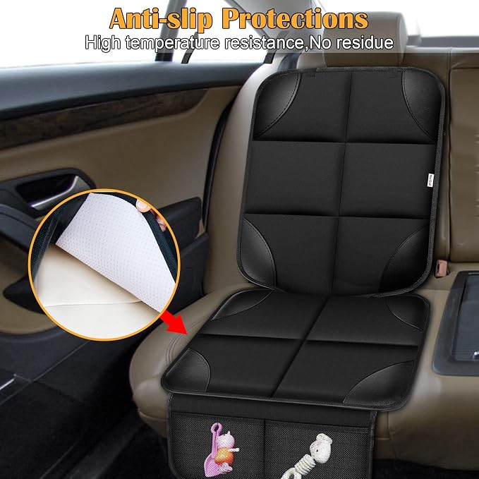 Meolsaek Kick Mats Back Seat Protector, Waterproof Oxford Seat Back Protector, Car Seat Back Protector for Kids, Back of Seat Protector for Kids Feet Car Seat (Black D -2 Set) - Image 6