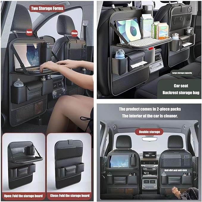 2 Pack - Back Seat Car Organizer, Car Organizerr, Back Seat Organizer, Seat Organizer, Car Organizer and Storage Box, Back of Seat Car Organizer, Seat Back Organizer. - Image 3