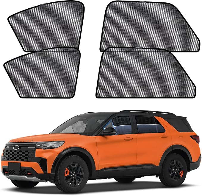 ZATOOTO Car Window Shades for Ford Explorer 2020-2024,Breathable&Visibility | Anti-glare, Fresh Air, Insulate Heat and UV, Metal Frame Fit, Car Privacy Curtains, Sleep Camping Breastfeed by ZATOOTO