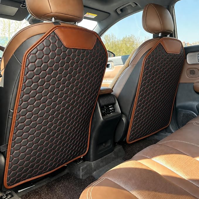 Kick Mat Back Seat Protector - Car Back Seat Cover for Kids Feet - Waterproof & Sturdy Protector for Upholstery from Dirt, Mud, Scratches and Stain (Red 2 pcs) - Image 2