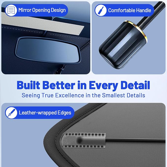 Car Windshield Sun Shade Umbrella for Nissan Frontier 2022-2026, 1:1 Fit | [Reflective Coated Fabric] Car Shades Sun Visor Keep Car Cool and Protects Interior, Sunshade Umbrella for Front Window - Image 7