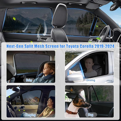 ZATOOTO Toyota Rav4 Window Shade 2019-2024, Breathable & Bug-Free | Front Side Window Segmented, Clear Rear Mirror Sight, UV Protection, Privacy, Car Side Window Screens for Camping - Image 4