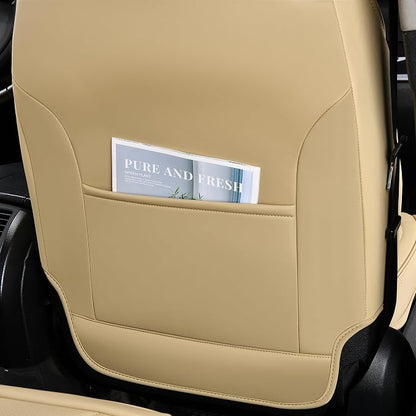 Seat Covers for Cars, Waterproof Seat Covers, Leather Car Seat Covers 2 Pack, Universal Seat Cushion Protector for Most Cars Trucks SUV-Beige - Image 6