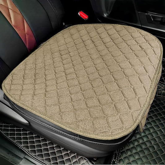 surpassme 2pc Comfortable Car Seat Covers Universal Front Seat Covers for Car Accessories with Storage Pockets, Padded Car Interior Covers for Automotive, SUV, Truck, and Van(Khaki) - Image 2