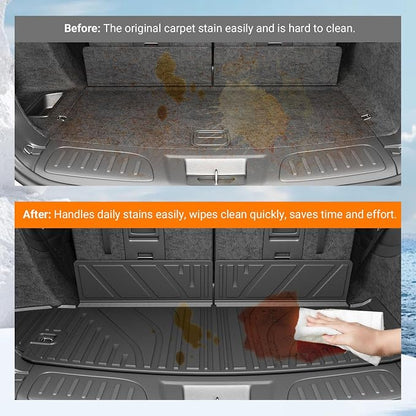 powoq Cargo Mat Compatible with 2016-2026 Dodge Durango 6&7 Seats | Trunk Mat Cargo Liner TPE All Weather Replacement for 2016-2026 Dodge Durango Accessories (Trunk Mat 6&7 Seats) - Image 3