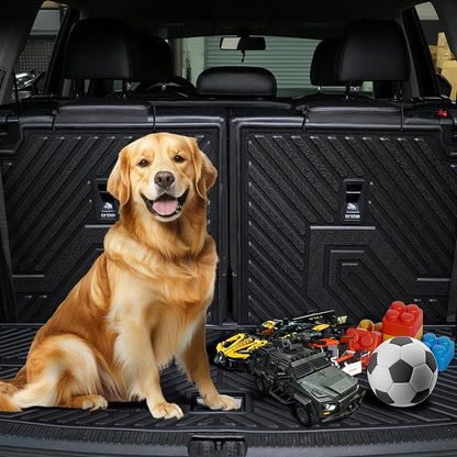 LASFIT Cargo Mat for Volkswagen VW Atlas 2018-2026(Not fit Cross Sport), All Weather TPE Custom Fit Trunk Mat & Seatback Mat for VW Atlas 6&7 Seats Accessories, Black, Easy to Clean - Image 9
